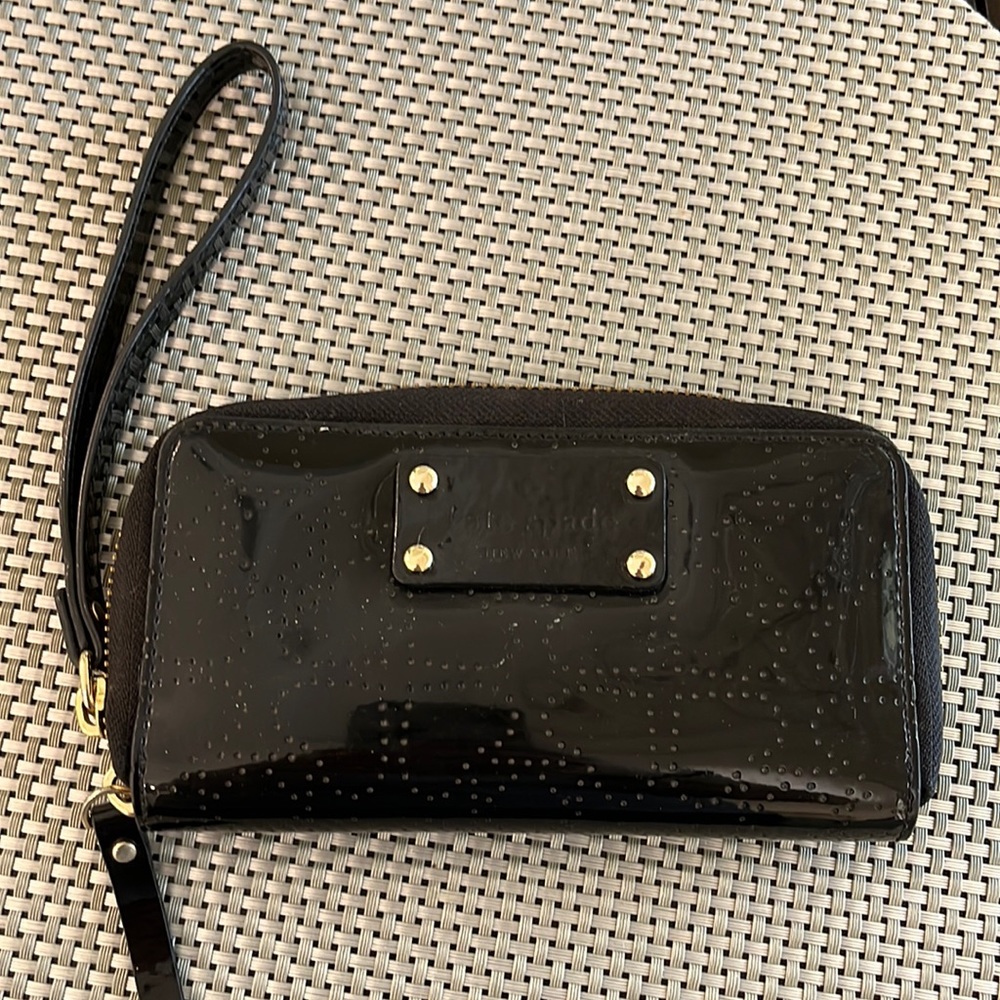 Kate Spade black patent wristlet.